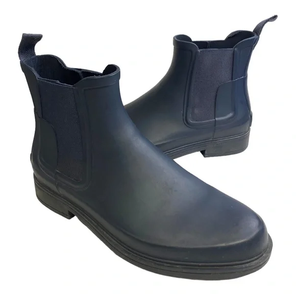 Hunters Rain Boots Ankle Booties Dark Blue Mens 10 Hunter Blue Boots for Men | Mercari main image 3